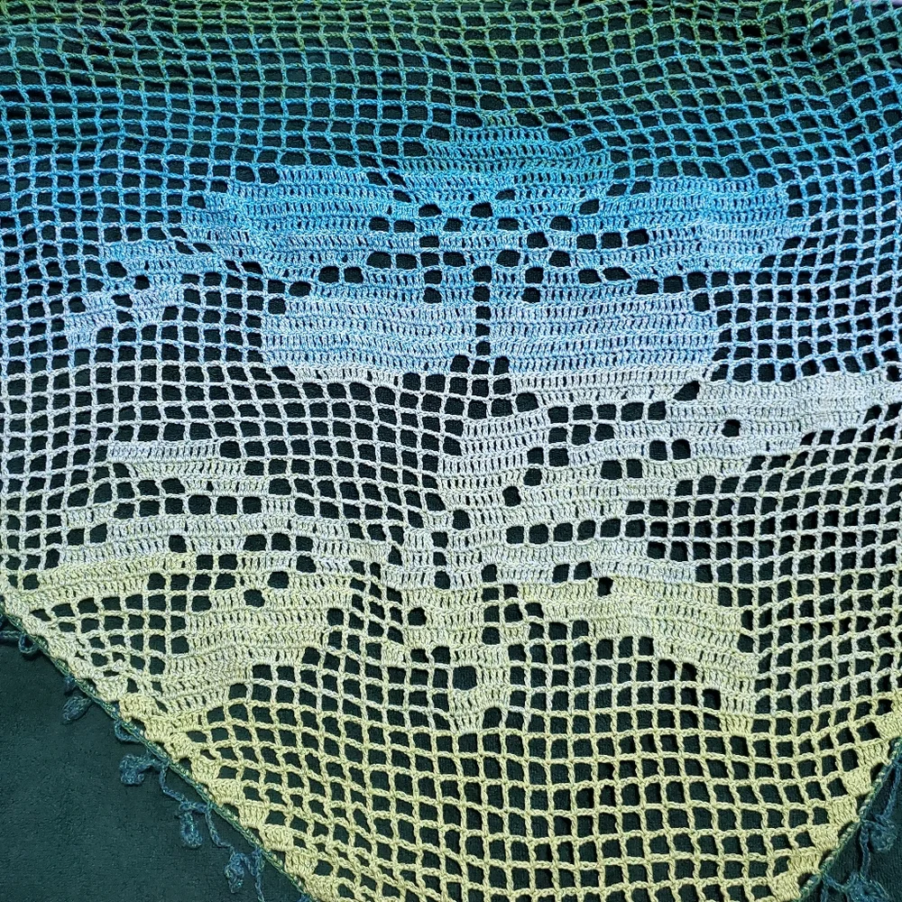 💖 New Handmade Crochet Shawl / Scarf / Pareo
